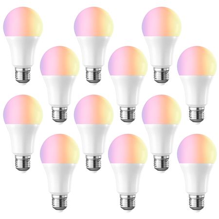 Kit x12 Lámpara Led Smart Inteligente RGB 9W Wifi