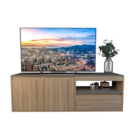 Mueble Rack Tables 1 Cajon 2 Puertas Cocobolo Gris 4027-CCG