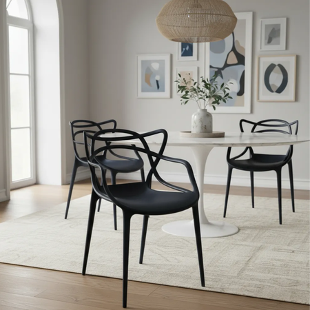 silla comedor polipropileno master negro unican