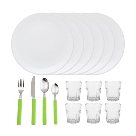 SET WHITE PARA LA MESA x 36 PIEZAS VERDE