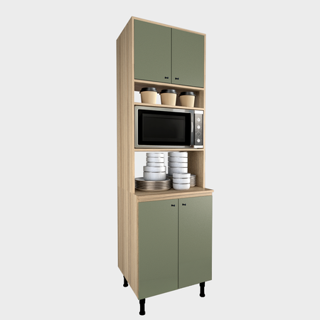 MUEBLE MULTIUSO APARADOR COCINA DESPENSERO PORTA HORNO 60 CM VERDE