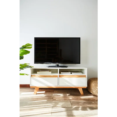 Mueble Tv Silcar Tvkalic Con Cajon 1200mm Blanco