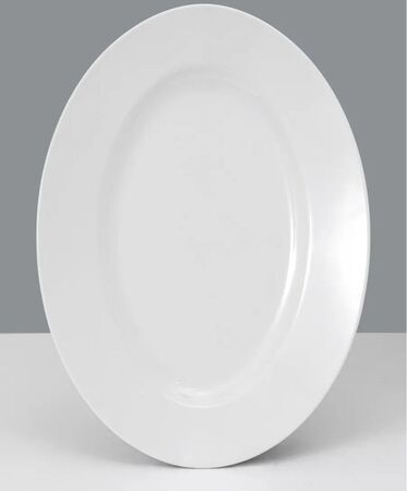 Set x4 Bandeja Ovalada Maria Augusta Tramontina Porcelana Blanca 40 x 29 cm