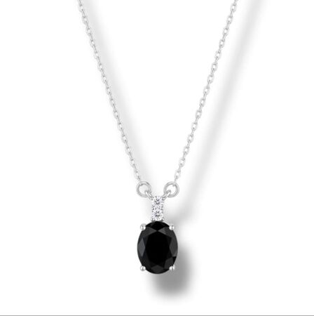 COLLAR PLATA 925 CON DIJES Y PIEDRAS CUBIC ZIRCONIA JOYAS OCLOCK (CONJAG0842)