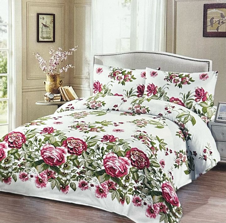 Sabanas Classic Queen Size 160x200 Campomayo en Valija Rosas Grandes Con Hojas Verdes - Vista 1