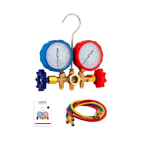 Válvula de Manómetro Gadnic MAN1REF-PRO de Doble Cabeza Fluorada
