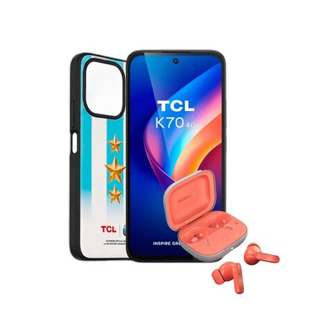 Combo TCL K70 12+128GB Midnight Black + Moto Buds Guitar Peach Pink