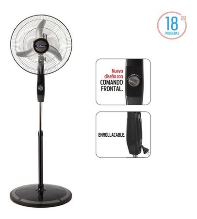 Ventilador De Pie Liliana Vpc18m 18 Cantidad De Aspas 3 Estructura Negro Aspas Plateado Diametro 18   Frecuencia 50 Hz Material De Las Aspas Metal