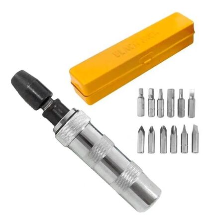 Destornillador Impacto Black Jack B305 + 13 Puntas Y Estuche