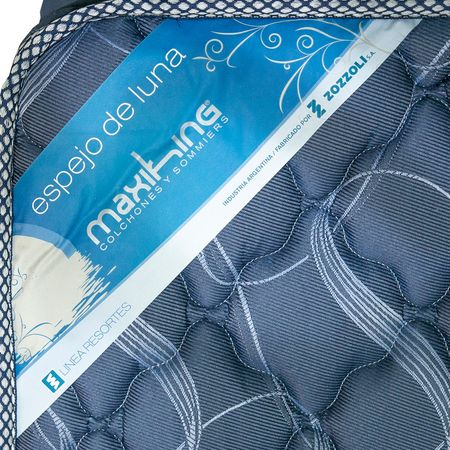 Sommier y Colchon Espejo de Luna King Size 180x200x30 de Resortes Bonnell Doble Pillow de Jackard