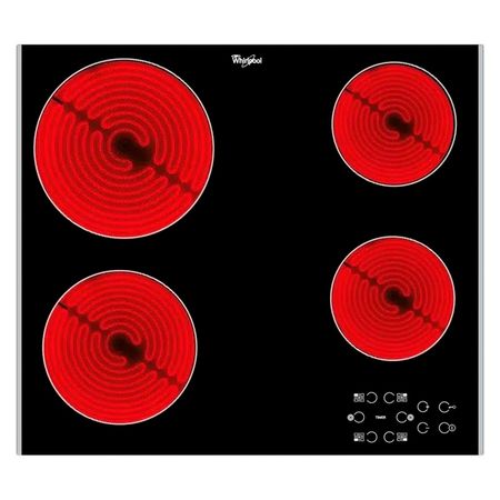 Anafe Electrico Whirlpool Vitroceramico Negro 60 Cm