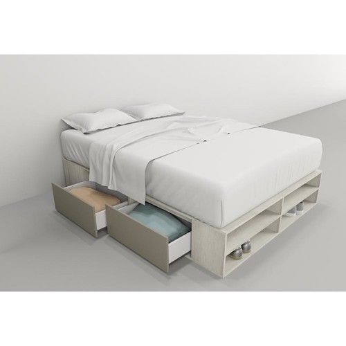 Box de Cama DS Home 1,60 m 4 Cajones 1 Puerta Nevado Gris 203x33x162 cm - Vista 1