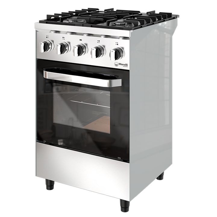 Cocina Multigas Morelli 55cm Acero Inoxidable Ladrillos Refractarios - Vista 2
