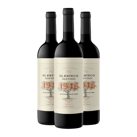 Vino Tinto El Esteco Old Vines Malbec 750 ml Caja x 3