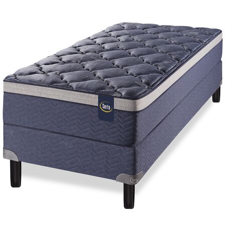 Colchon y Sommier Serta Kentucky 1 Plaza y Media 100x200x28cm DeEspuma Con Europillow Soft