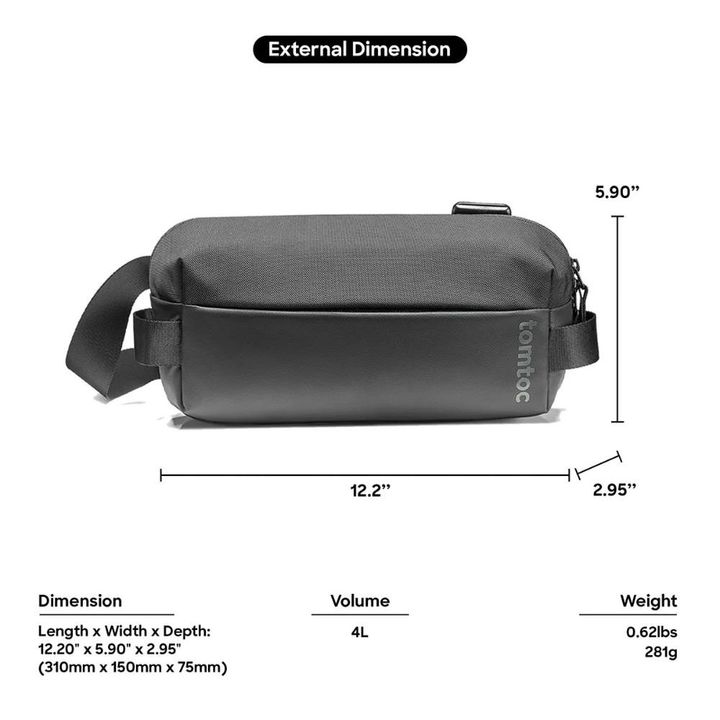 Bandolera Tomtoc Explorer-T21 3L Gris Claro - Vista 1