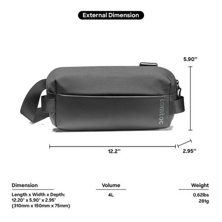 Bandolera Tomtoc Explorer-T21 3L Gris Claro