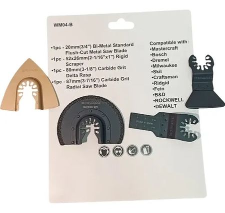 Set de Hojas para Sierra Oscilante Ruhlmann Corte 4 Piezas