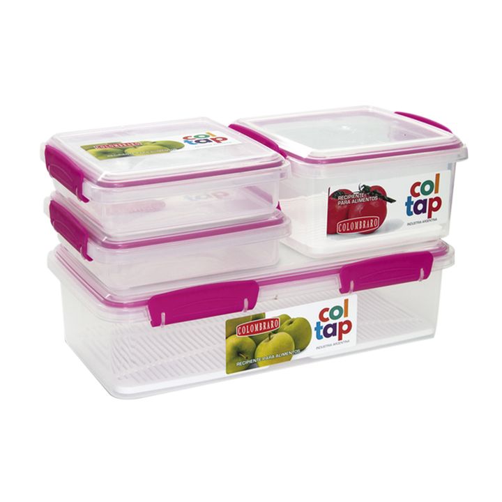Set de 4 Contenedores De Alimentos Coltap Colombraro - Vista 1