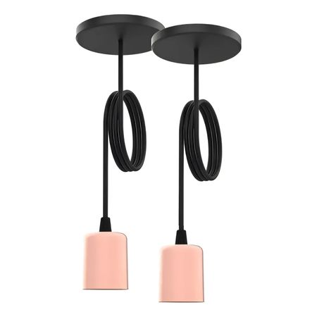 Lampara Colgante 1 Luz Bulbo Led E27 Techo Blanco x2