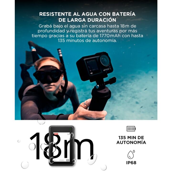Cámara DJI Osmo Action 4 Standard Combo 4K Dual Screen - Vista 4
