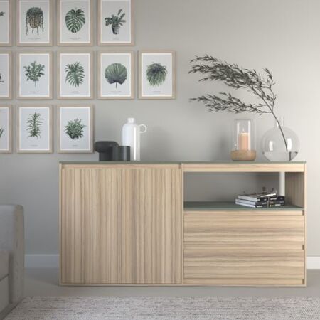 Bahiut Vajillero Aparador Comoda 2 Cajones 2 Puertas 175cm Tables 4026 Coco Bolo Safari