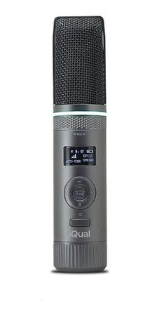 Microfono Inalambrico Iqual Sd20 Condensador Auto Tune + Pie Gris