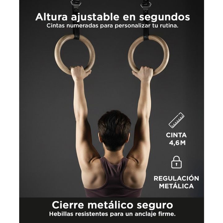 Anillas De Madera Gadnic Gimnasia Calistenia - Vista 4