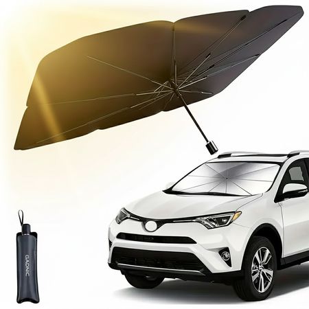Parasol Tipo Paraguas Gadnic Cobertura Rayos Ultravioleta 78x140 cm Autos Camionetas SUV 