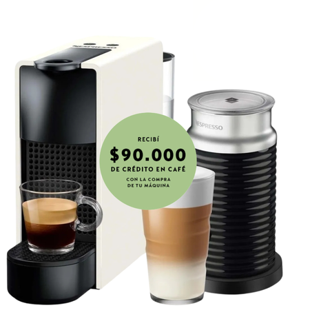 Cafetera Nespresso Essenza Mini White + Aeroccino A3KC30-AR-WHNE2-EI