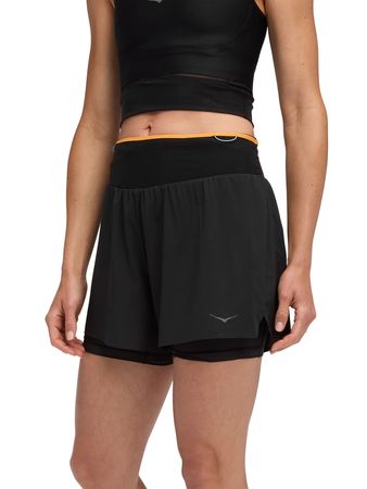 Short Hoka Skyglide 2 In 1 Mujer Running Negro