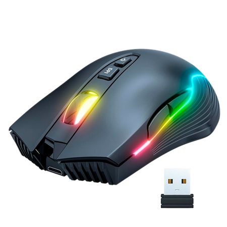 Mouse Negro Inalámbrico Gamer Onikuma CW905 con Luz RGB