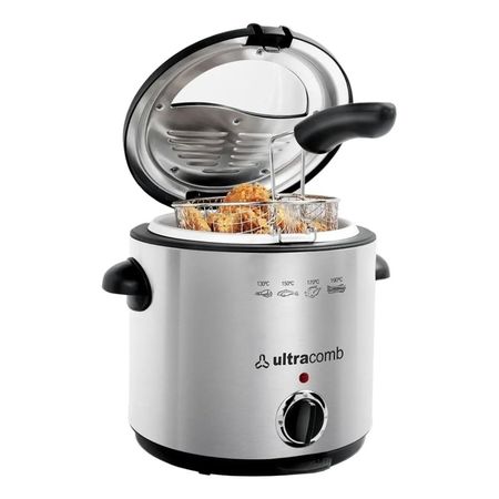 Freidora Electrica Ultracomb Fr-8301 De 1.5l Plata Tio Musa Plata