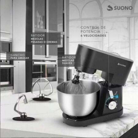 Batidora Planetaria Suono 6 Velocidades 1000W
