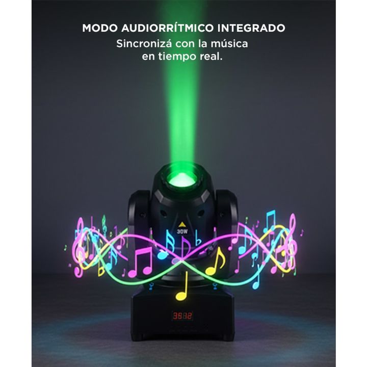 Luz LED Para DJ Gadnic Cabezal Móvil 40w Bid Dipper 220v - Vista 4