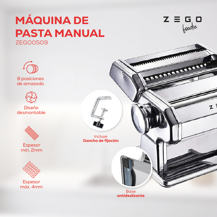Maquina Fabrica Pastas Amasa Fideos Acero Inoxidable Zego - Vista 3