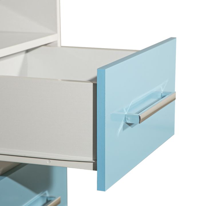 Combo para Dormitorio Placard y Mesa de Luz Reforzados Maximo Fortaleza Infantil Celeste y Blanco - Vista 14