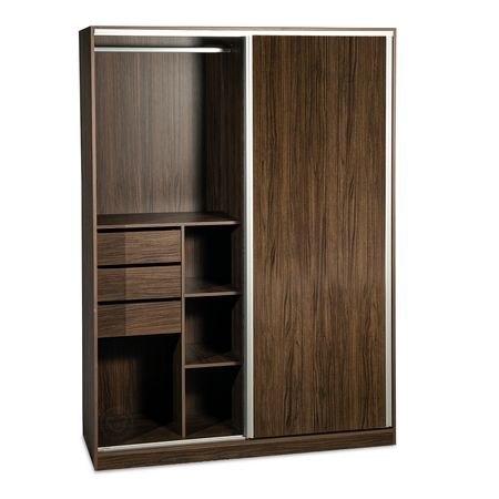 Placard Ropero 2 Puertas corredizas Melamina Reforzada Nogal Maximo Venezia