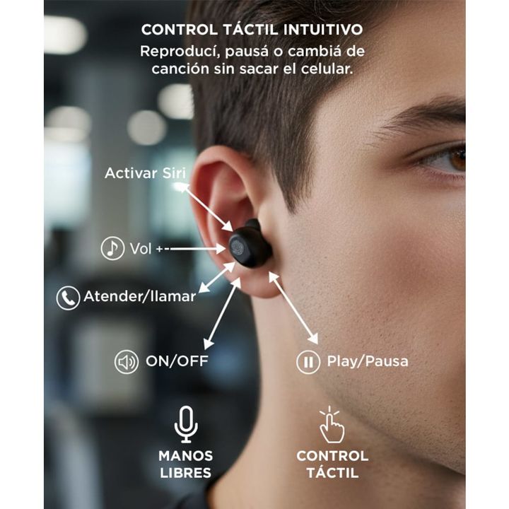 Auriculares Inalambricos Gadnic In-ear SH8 Bluetooth Running Deportes - Vista 5