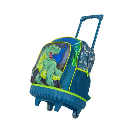 Mochila Carrito Nene Niño Escolar Reforzada Roaring Dino QD11 Azul