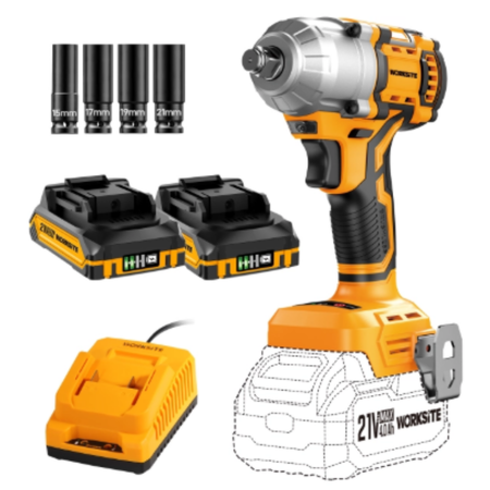 Llave Impacto Inalámbrica Worksite Brushless 500nm Rpm 2600