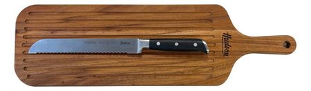 Set De Tabla + Cuchillo De Pan Línea Profesional Hudson Set Profesional Marrón Claro