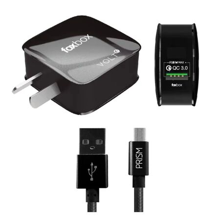 Cargador Foxbox Cable Type C Negro