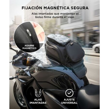 Bolso De Tanque Para Moto Gadnic TB500-S Magnético Con Compartimento Para Celular