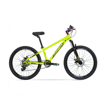 Bicicleta MTB Topmega Whiper Talle Único R26 7V Amarillo Fluo/Negro Disco Mec.