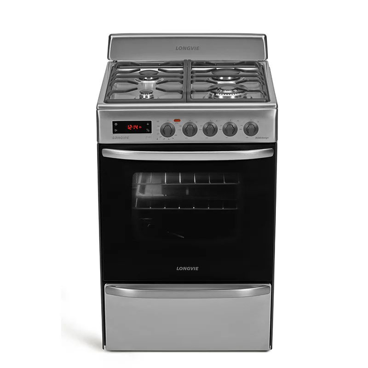Cocina Longvie Inoxidable 60cm Digital Encendido Luz Grill Ventilación Tangente - Vista 2