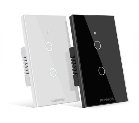 TECLA HUNNOX SMART TACTIL 2 CANALES NEGRO