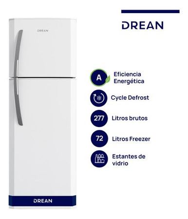 Heladera con freezer Cíclica 277 L Blanca Drean HDR280F50B