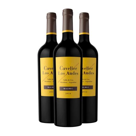 Vino Tinto Cuvelier De Los Andes Malbec 750 ml Caja x 3