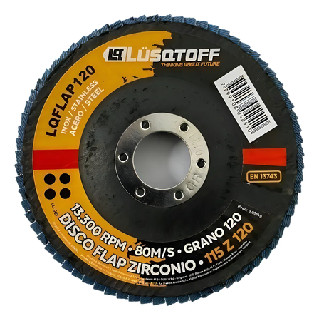 Disco Flap Para Desbaste 115mm Lusqtoff Lqdflap120 Grano 120 Turquesa
